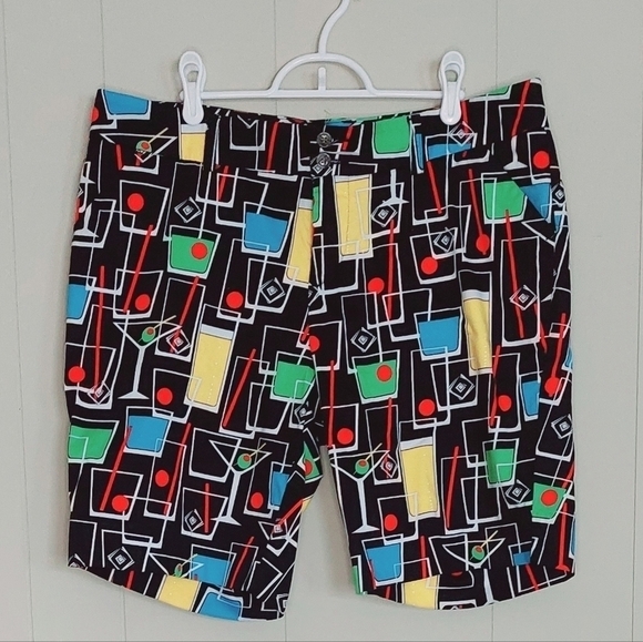 Loudmouth Ladies Bermuda Shorts Size 16 Cocktail Pattern - Picture 2 of 6